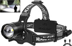 LED Headlamp Rechargeable, 99000 Lumens Bright Head Lamp Βattery Include, 90° Adjustable Head Lights for Forehead with 3 Modes, Long Runtime & Waterproof Headlamps for Adults Camping Hiking