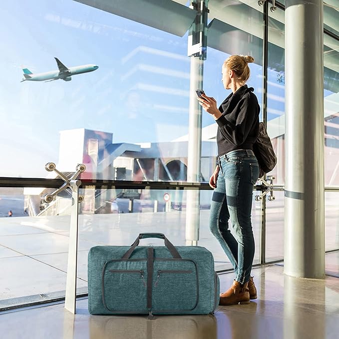 Vomgomfom Travel Duffle Bag for Men,65L 85L 115L Foldable Travel Duffel Bag with Shoes Compartment Overnight Bag for Men Women