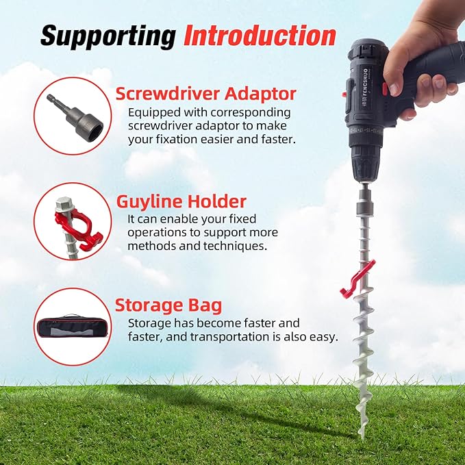 12 Pcs Aluminum Ground Anchors, Non-Rust Cast Tent Stakes Heavy Duty Metal Tent Stakes Pegs Ideal for Tents, Canopies, Sheds, Car Ports, Swing Sets Outdoors