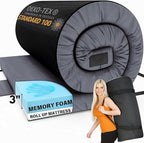 Hazli Matrix Comfort-Cell Memory Foam Camping Mattress Pad - Portable Foam Sleeping Pad for Camping - Roll up Sleeping Mat for Adults - Floor Mattress Guest Floor Bed for Sleepover, Car SUV Cot