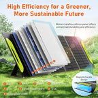 100W Portable Foldable Solar Panel, High Efficiency, DC（5525）/USB-A,USB-C Outputs, 10 DC Adapters, Monocrystalline Silicon, IP67 Waterproof – Your Perfect Outdoor Companion! RV，Camp，Road Trip..