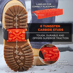 Ergodyne TREX 6317 Mid-Sole Ice Cleats Traction for Heeled Boot, Easily Rotates for Indoors, Driving, Climbing