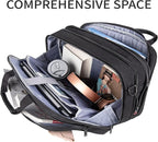EMPSIGN Stylish Laptop Bag Briefcase, 17.3 Inch Laptop Case Expandable Messenger Bag for Men Water Repellent, RFID Blocking Office Carrying Shoulder Bag for Work Business Travel-Black