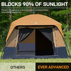 EVER ADVANCED 10 Person Camping Blackout Tent, Multi Room Tent for Family, Large Tents with Rainfly and Carry Bag, 2 Doors, Water-Resistant, 14ft x 10ft x 84in