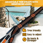 NATUREFUN Ultra-Light Travel Camping Hammock | 300kg Load Capacity,Breathable,Quick-Drying | 2 x Premium Carabiners,2 x Nylon Slings Included | Outdoor Indoor Garden