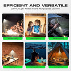 Camping Light, Telescopic Camping Lantern with Storage Bag, Collapsible, Magnetic, 10500mAh Battery, Rechargeable Outdoor Portable Lights for Hiking, Fishing, and Travel (Dark Gray)