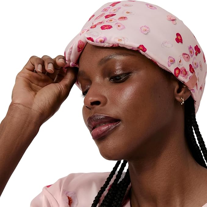 Lunya Washable Silk Sleeping Mask – Thermoregulating Mulberry Silk, Light Blocking and Comfortable Fit – Sleep Mask for Women and Men with Box – California Poppy – Small