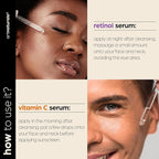 Vitamin C Serum Skin Care 2-Piece Set: Includes Retinol – Anti-Aging, Skin Brightening, Hydrating, Wrinkle Reduction, Dark Spot Corrector (1 Fl Oz (Pack of 2))