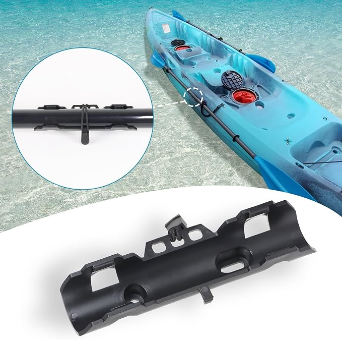 Track Mount Kayak Paddle Holder, Fits Standard Paddles, Secure 2-Point Locking System