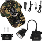 10W LED Coyote Hog Coon Hunting Lights, Rechargeable Hunter Headlamp, Waterproof 60000LUX Super Bright LED Predator Hunter Head Light & 3 Colors (White Red Green), 7 Position Switch