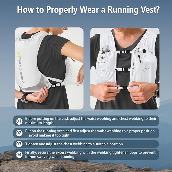 Running Vest with 350 ML TPU Soft Flask, Small Running Water Vest -Adjustable Chest Straps, Lightweight Hydration Vest Pack for Trail Marathon Hiking Cycling for Women Men Mini