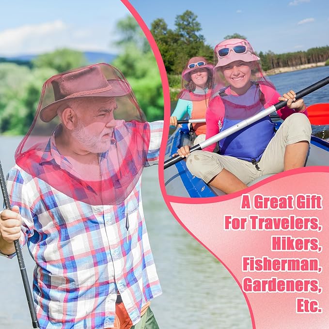 HESTYA 4 Pack Mosquito Bug Net Mesh for Head Mosquito Head Net Face Neck Fly Netting Hood from Insect Bugs Gnats for Outdoor