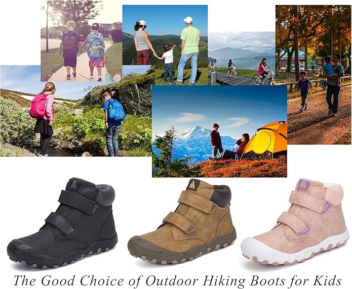 Mishansha Kids Hiking Boots Toddler Girls Boys Hiking Shoes Water-Resistant Anti-Collision Non-Slip Athletic Outdoor Trekking Boots