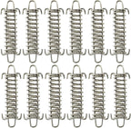 Suwimut 12 Pieces Tent Spring Buckle, Windproof Stainless Steel Rope Tensioner Awning Fixed Hook Buckle, Heavy Duty Tension Springs for Outdoor Camping, Dog Chain, Swing, Hammock Chair, Punching Bag