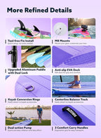 SLOOSH Inflatable Stand Up Paddle Board, 10'6" Inflatable Paddle Boards with Premium Accessories, Non-Slip EVA Deck, Ultra-Light Carry Bag Pump, Meander SUP for Youth & Adults