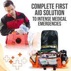 JJ CARE Trauma Bag (287 pcs), Fully Stocked EMT Medical Bag for Professionals, First Aid Emergency Medical Kit, First Responder Kit Essentials with Organizer Pouch