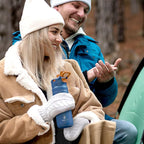 IDEUS Insulated Stainless Steel Water Bottle with 2 Leak-Proof Lids, Thermal Water Flask for Hiking Biking, 24oz, Bright Blue