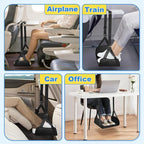 Airplane Foot Hammock for Plane Travel, Detachable Bamboo Airplane Foot Rest for Long Flight, Desk Foot Hammock with Extended Adjustable Strap to Relax Your Feet, Foot Sling Travel Essentials