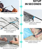 OutdoorMaster Beach Tent Sun Shelter with 2 Ventilated Doors, UPF50+ Easy Setup Beach Tent Canopy for 3 Person, Lightweight & Portable Family Beach Umbrellas for Sand with Carrying Bag -Ocracoke Coast