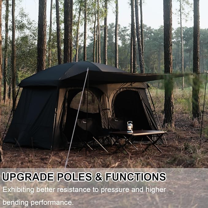 Vidalido Tents，3-4 Person Camping Tent with Extended Vestibule，Weather Resistant Family Tents with Breathable Mesh Windows，Easy Install Waterproof Outdoor Tent for Backpacking and Camping Hiking