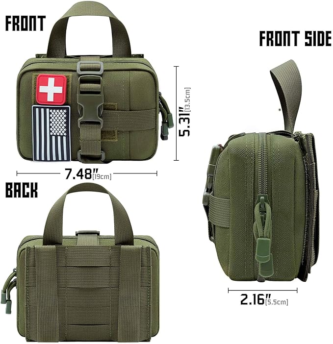 Upgrade Molle Rip Away Ifak Pouch, Tactical Small Belt First Aid Pouch Medical Utility EMT Pouch Only