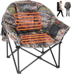 Slsy Heated Camping Chair Oversized, Outdoor Portable Heated Folding Chair, Heavy Duty 500 lbs Support, Padded Seat for Outdoor Sports, Camping, Patio, and Picnics