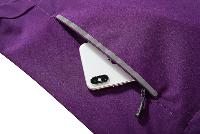 MOERDENG Women's Waterproof Rain Jacket Lightweight Raincoat Hooded Hiking Jacket Softshell Windbreaker