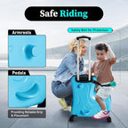 20" Ride-On Travel Suitcase for Kids, Toddler Carry on Luggage with Wheels, Children Travel Rolling Trolly Luggage with Password Lock, Children's Ride On
