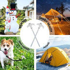 12 Pack Screw in Tent Stakes Heavy Duty,8 Inch Ground Anchors Screw in,Metal Stakes with Hex Head Driver,Camping Tent Accessories.(Luminous White)