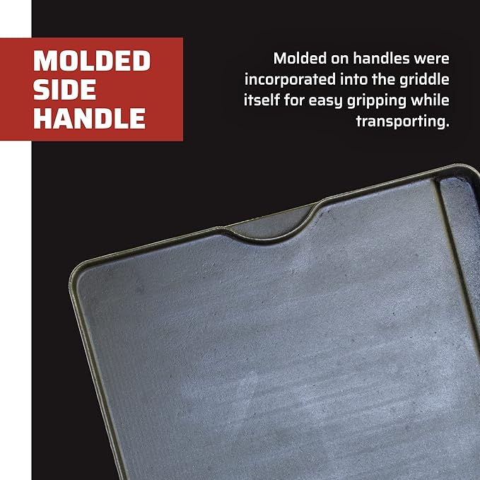 Camp Chef Reversible Pre-Seasoned Cast Iron Griddle, Cooking Surface 14 in. x 16, Black