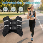 Weighted Vest, 8lb/12lb/16lb/20lb/25lb/30lb Weight Vest with Two Adjustment Straps for Men Women, Weight Vests with Reflective Stripe for Strength Training, Running, Jogging, Walking