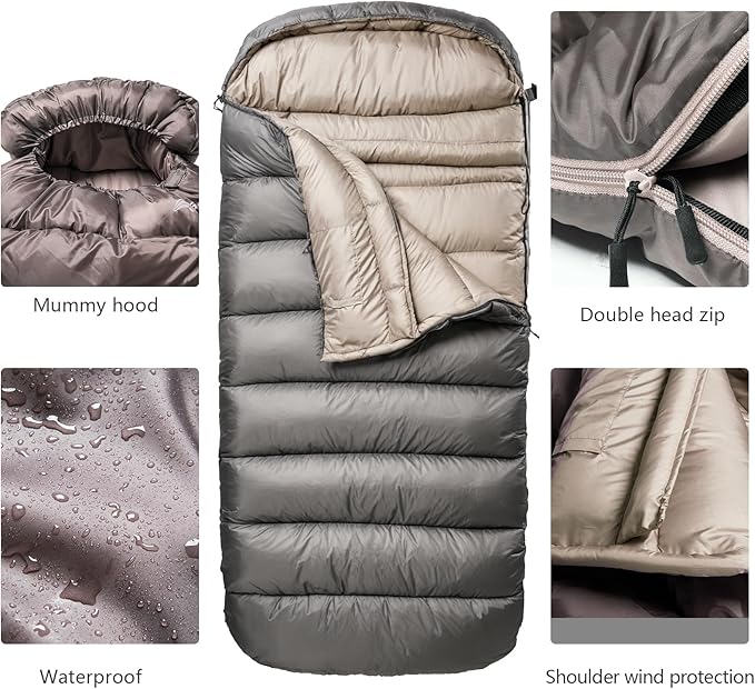 BISINNA 0 Degree Sleeping Bag XL for Adults Cold Weather Sleeping Bags Winter Big and Tall Large Sleeping Bags Zero Degree Camping