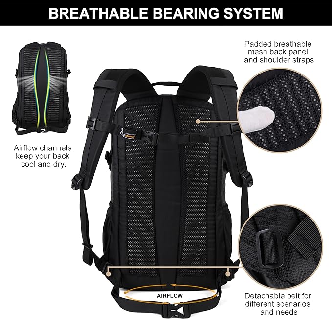 MOUNTAINTOP Hiking Backpack,25/30L Camping Backpack, Men Women Hiking Daypack Lightweight Travel Backpack for Climbing