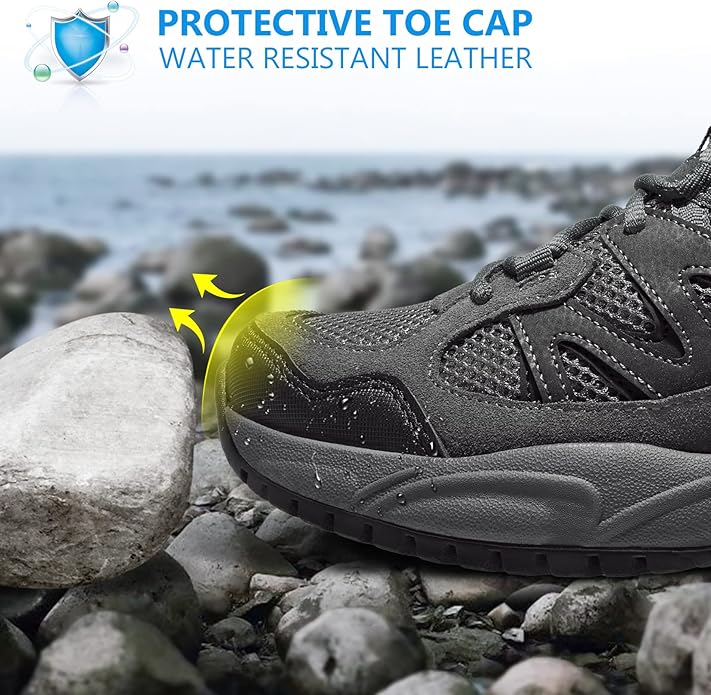 CAMELSPORTS Hiking Shoes Men Lightweight Non-Slip Breathable Sneakers Low Top Walking Shoes for Outdoor Trailing Trekking Walking Climbing