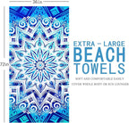 2 Packs Oversized Beach Towel Set Extra Large Big XL Pool Camping Swim Clearance Towels 36x72 Soft Blanket Cruise Essentials Accessories Must Haves Vacation Necessities Adult Blue Boho Stripe