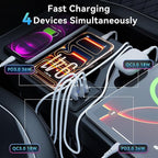 108W 4 Ports 12V RV USB Switch Outlet Voltmeter, 2*36W PD3.0 Type-C + 2*18W QC3.0 Quick Charge Panel Wall Mount Car Charger Socket Waterproof Multi-Port Adapter for Marine Truck Boat ATV Bus