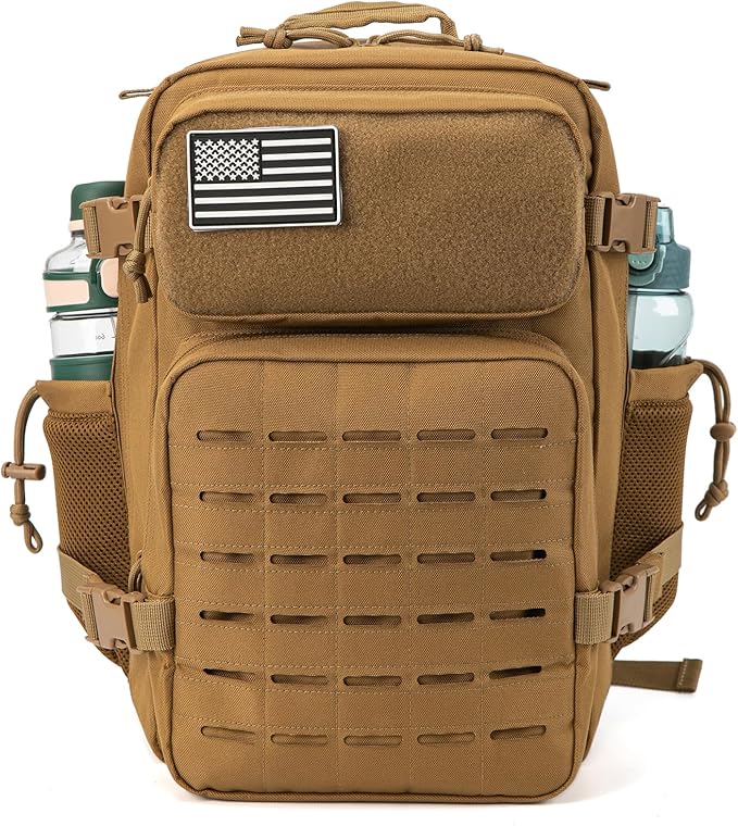 QT&QY 25L/45L Military Tactical Backpack For Men Molle Daypack 3 Day Bug Out Bag Hiking Rucksack With Bottle Holder