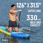 10'6"Inflatable Stand Up Paddle Board Ultra Portable-Lightweight & Stable|All-in-One Kit w/Aluminum Paddle, Dual-Action Pump & Backpack|Lakes & Oceans Ready for Family Recreation by Aquajourney