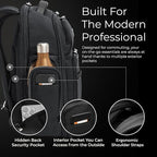 Briggs & Riley Large Cargo Backpack for Women & Men - Laptop Backpack, For Work & Travel, Spacious & Durable, Padded Straps, Fits up to 17" Laptop - @work Collection, Black