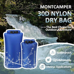 2-pack 30D Nylon Waterproof Dry Bag-Portable Storage Sack for Kayaking, Hiking and Rafting-Roll Top Closure-Float on Water(5L/20L,Blue)