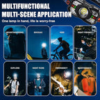 Headlamp Rechargeable, 1200 Lumen Super Bright LED Headlight Motion Sensor, 10 Mode Waterproof Lightweight Headlamp Flashlight with Red Light, for Hiking Running Fishing Cycling Camping