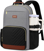 Focdod Laptop Backpack for Women Bookbag: 17 inch Work Backpacks with Pouch Pocket for Large Capacity Cup & USB Charger College Book Bag Travel Business Nurse Teacher Bookbags Anti-theft Back Pack