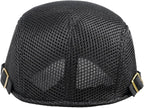2 Pack Men's Mesh Cap Breathable Summer Newsboy Hat Adjustable Beret Ivy Cap Irish Cabbie Driving Hunting Hats