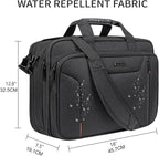 EMPSIGN Stylish Laptop Bag Briefcase, 17.3 Inch Laptop Case Expandable Messenger Bag for Men Water Repellent, RFID Blocking Office Carrying Shoulder Bag for Work Business Travel-Black