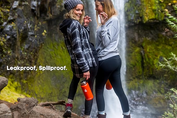 HYDRO CELL Stainless Steel Insulated Water Bottle with Straw - For Cold & Hot Drinks - Metal Vacuum Flask with Screw Cap and Modern Leakproof Sport Thermos for Adults (Mandarin 32oz)