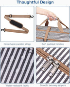 80L Large Duffle Bag for Travel, 26” Travel Duffel Bag with Shoe Compartment, Foldable Collapsible Overnight Bag Gym Bag Weekender Bags for Men Women, Water & Tear Resistant (Stripe, 80L)