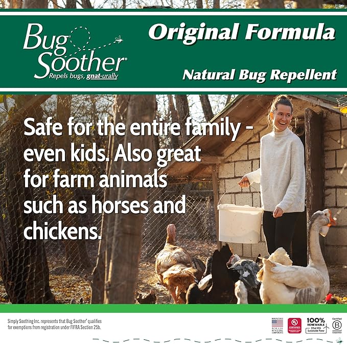 Bug Soother 1 Gallon - Natural Insect, Gnat and Mosquito Repellent & Deterrent with Essential Oils - 100% DEET-Free Safe Bug Spray for Adults and The Environment - Made in USA - W/O Sprayer