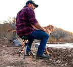 GRAND TRUNK Compass 360 XT Extra Tall Swivel Stool - Compact 260lb Capacity Portable Outdoor Seat for Camping & Travel (Brown)