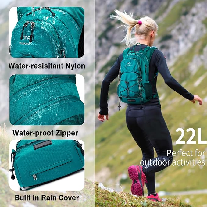 Insulated Hydration Backpack Pack with 2L Water Bladder Lightweight 22L Hiking Backpack Bag for Women Men Daypack for Hiking Running Festival Camping Biking