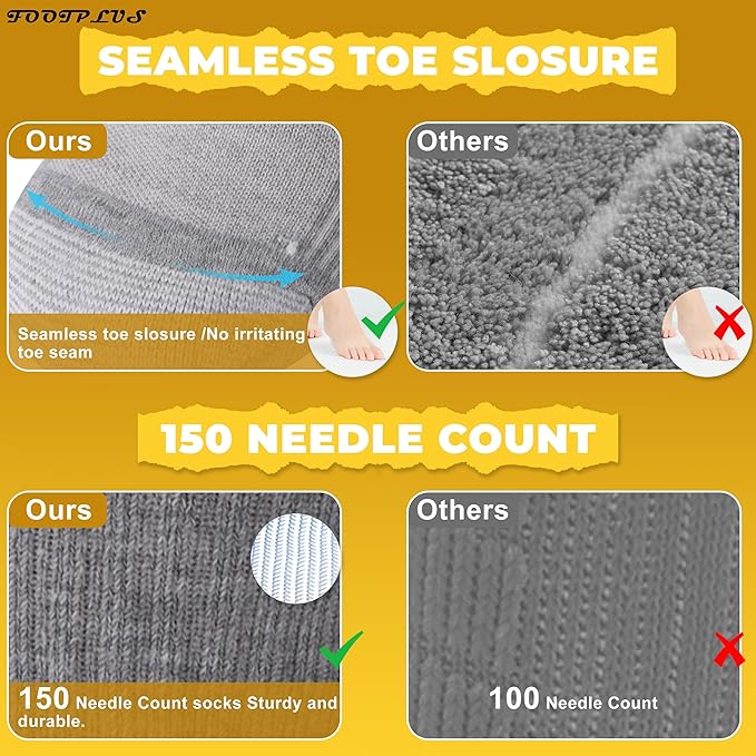 FOOTPLUS Hiking Copper Compression Socks,Unisex Cushioned Sole Arch Support Athletic Crew Running Socks